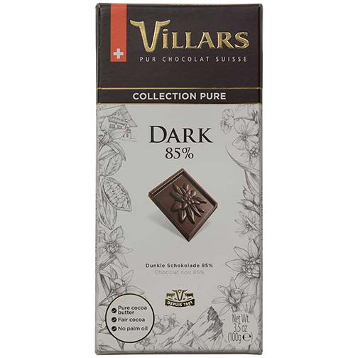 Villars Collection Pure Swiss Dark Chocolate - 85%