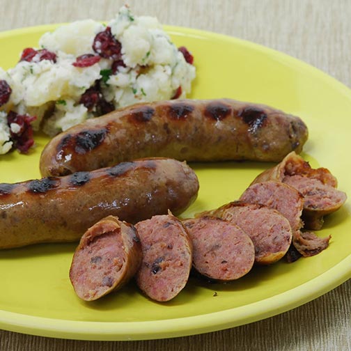 Wild Boar Sausage with Cranberries and Shiraz Wine