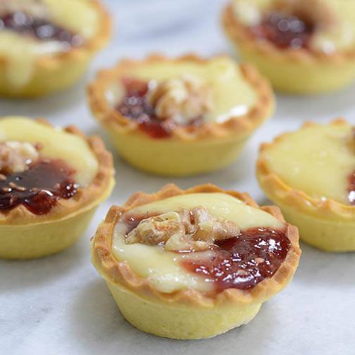 Baked Camembert and Raspberry Jam Mini-tarts