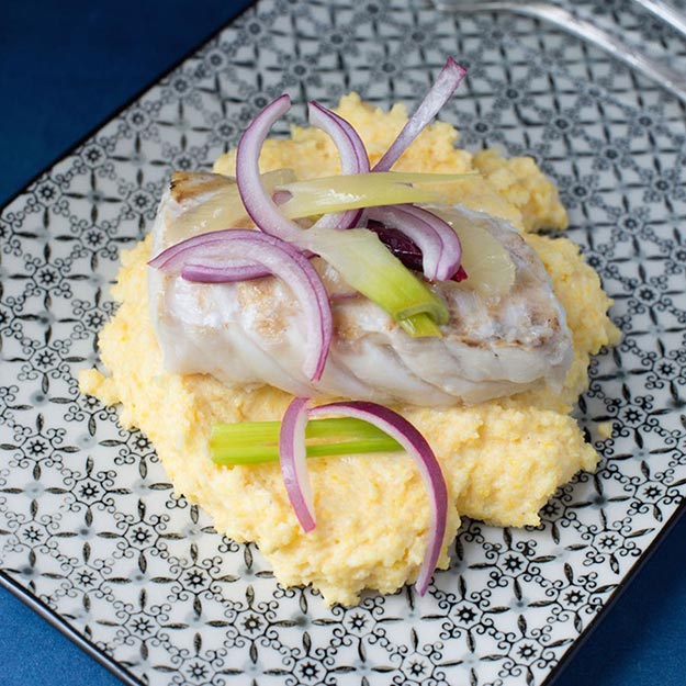 sea bass over polenta recipe