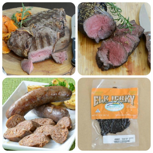 Elk Loin Chop, Strip Loin, Sausages and Jerky, photo by Gourmet Food Store