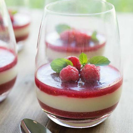 White Chocolate and Raspberry Panna Cotta