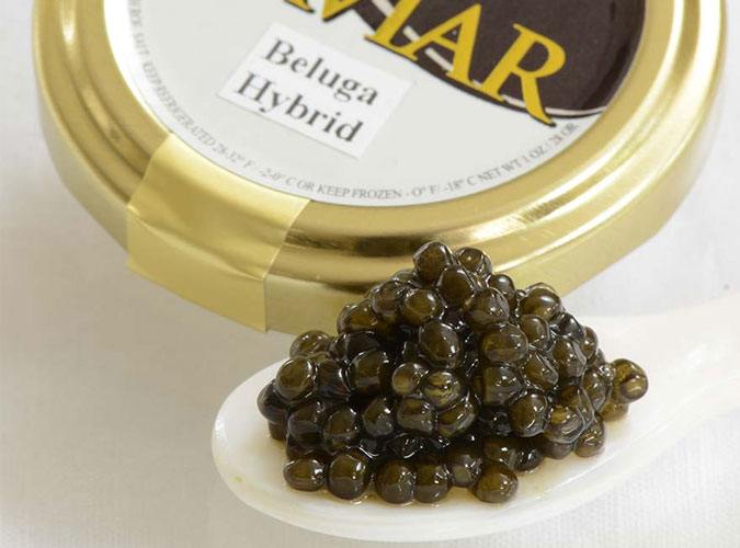 Teaspoon of fresh beluga caviar by Markys, photo Gourmet Food Store