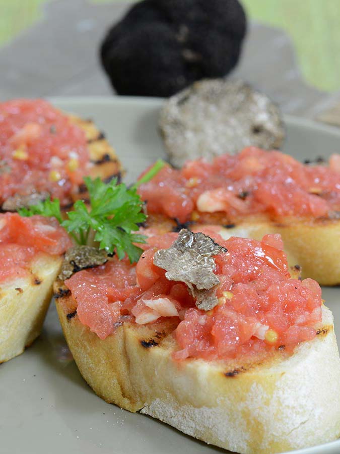 Fresh Truffle Crostini Appetizer