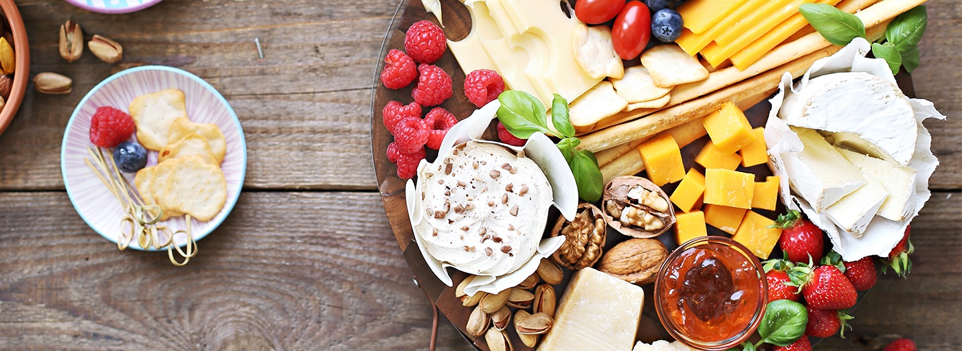 view of delicious cheeses picnic table