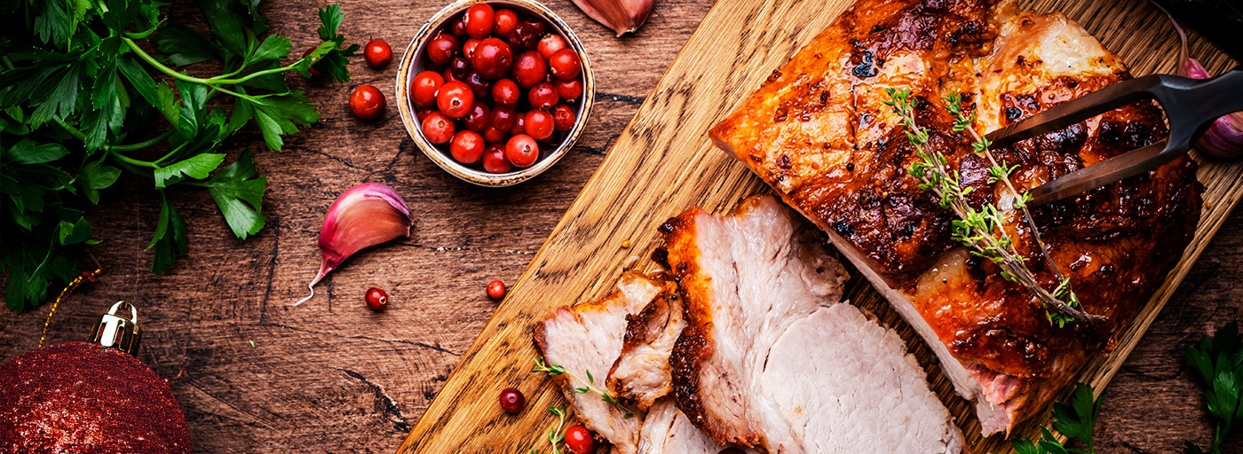 view of delicious roast for Christmas