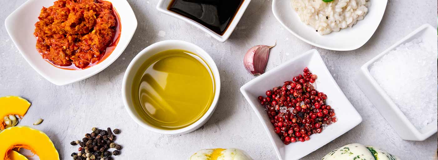 view of luxurious pantry foods and ingredients