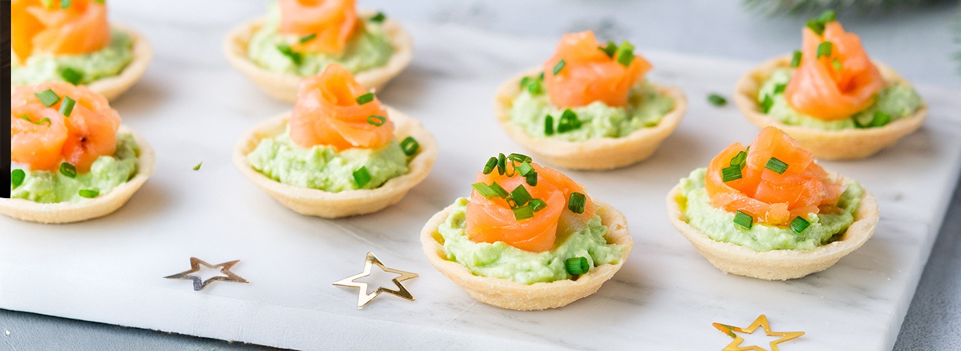 view of smoked salmon canapes