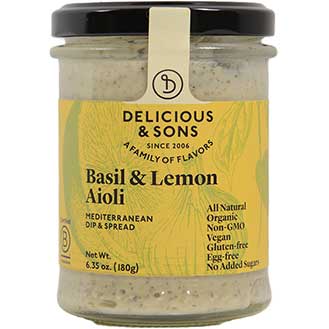 Aioli Spread with Basil and Lemon, Organic