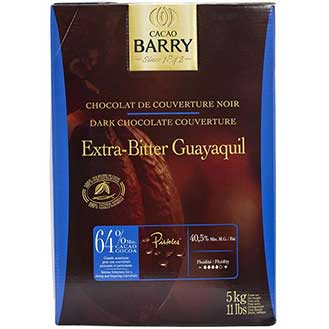 Cacao Barry Dark Chocolate - 64% Cacao - Extra-Bitter Guayaquil