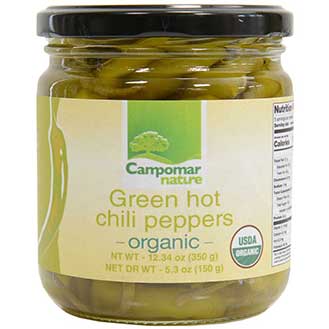 Green Hot Chili Peppers - Organic