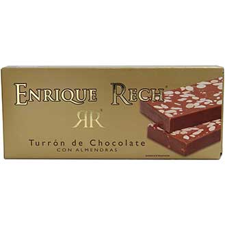 Chocolate Turron with Almonds - Chocolate Almond Nougat