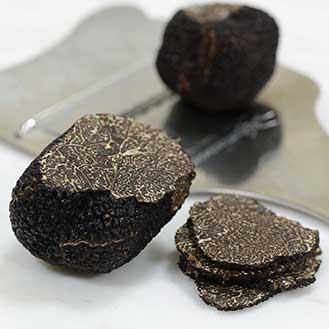Fresh Black Winter Truffles from Italy with Cuts