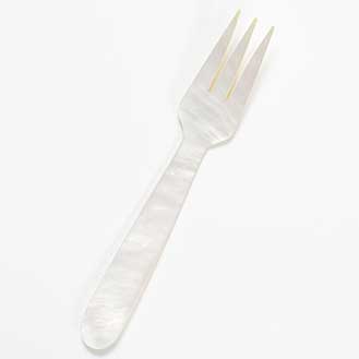 Hand Carved Mother of Pearl Caviar Serving Fork - 5 inches