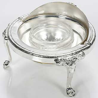 Silver Plated Caviar Server - Dome Shaped - 4 oz capacity