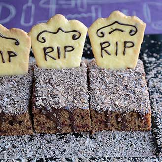 Graveyard Chocolate Cake With Tombstone Cookies Recipe