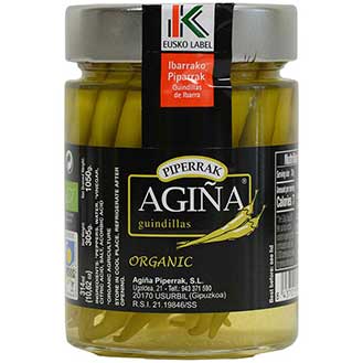 Organic Guindillas de Ibarra Peppers in Wine Vinegar