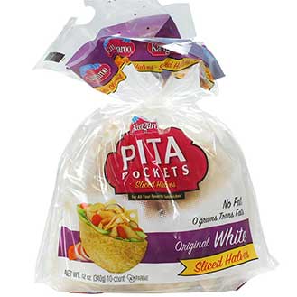 Pita Pockets Sliced Halves - Original, White