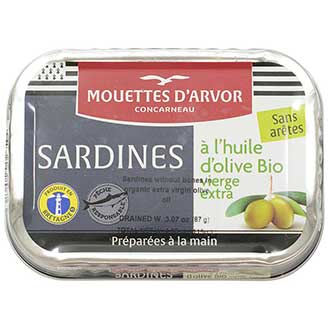 French Sardines in Organic Olive Oil - Boneless
