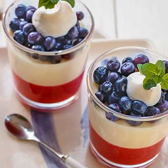 Patriotic Layered Panna Cotta Mousse Dessert Recipe