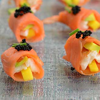 Shrimp and Smoked Salmon Appetizers With Avocado Recipe