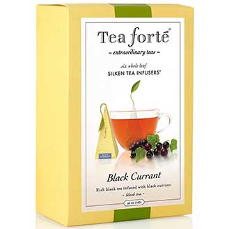 Tea Forte Black Currant Black Tea - Pyramid Box, 6 Infusers