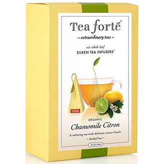 Tea Forte Chamomile Citron Herbal Tea - Pyramid Box, 6 Infusers