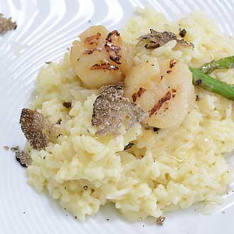 Truffle Risotto With Sauteed Scallops Recipe