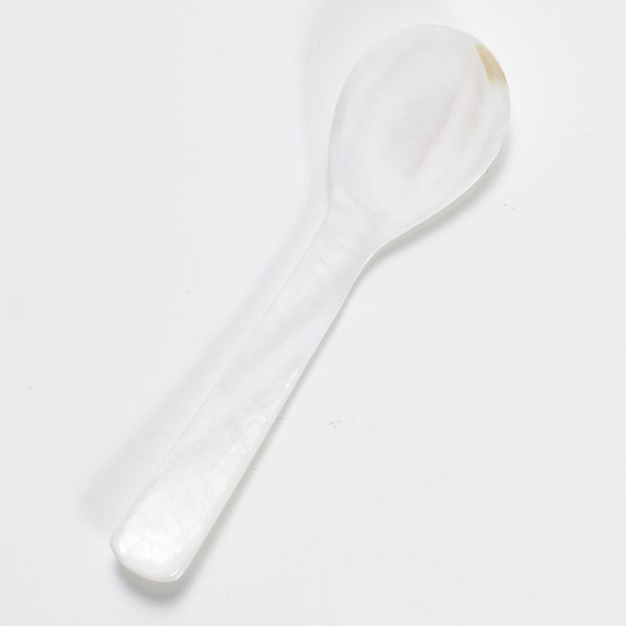 Handmade 12-Piece Mini Mother Of Pearl Caviar Spoon Set – 2.5 Inch, Egg White Serving