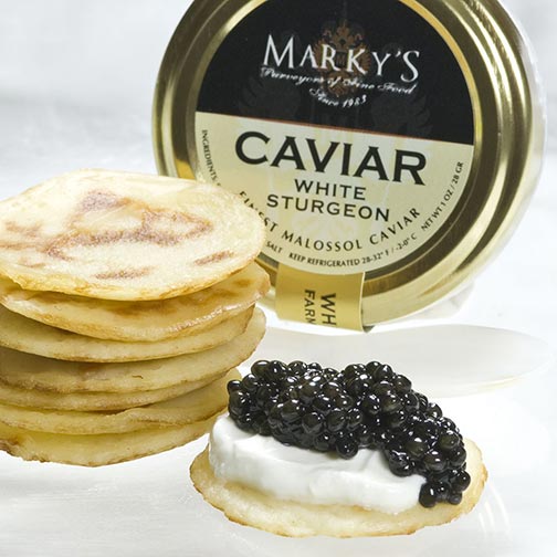 American Osetra White Sturgeon Caviar Gift Set - Gourmet Food Store Photo [1]