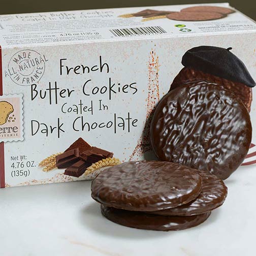 French Butter Cookies Coated in Dark Chocolate Photo [1]