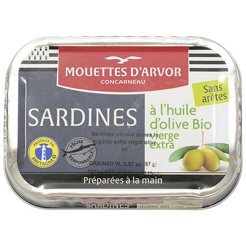 French Sardines in Organic Olive Oil - Boneless Photo [1]