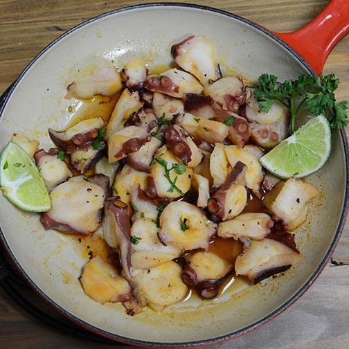Cooked Octopus Tentacles, Sliced Photo [1]