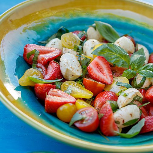 Mozzarella, Cherry Tomato and Strawberry Salad with Balsamic Dressing Recipe Photo [1]