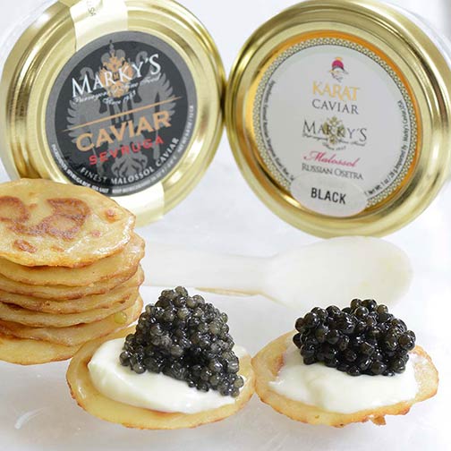 Osetra and Sevruga Caviar Sampler Gift Set - Gourmet Food Store Photo [1]