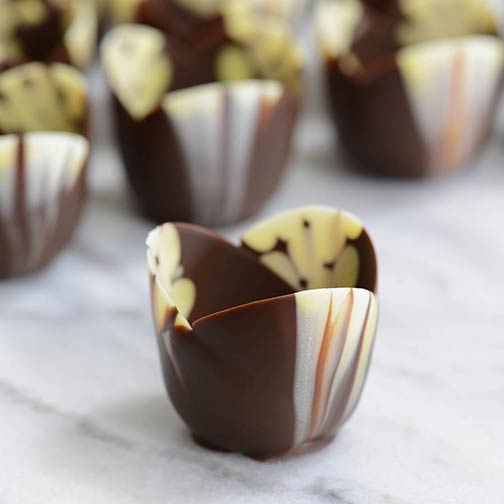 Mini Marbled Chocolate Tulip Cup - 2 x 1 Inch Photo [1]