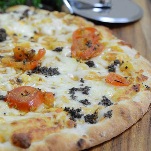 Cherry Tomato and Black Italian Summer Truffles Pizza Photo [1]