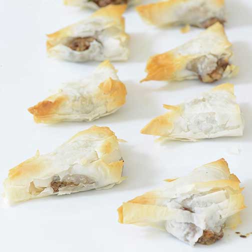 Mushroom Risotto Fillo Triangles - Frozen Appetizers Photo [1]